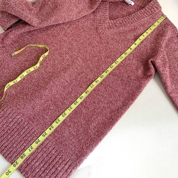 Athleta Vital V-Neck Tunic Sweater Womens Small Cashmere Wool Blend Knit Red - Picture 9 of 11